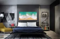 Quadro Decorativo Praia Mar Onda em Tecido Canvas 130x60 - Foto 4