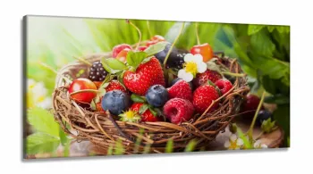 Quadro Frutas Restaurante Paisagem em Tecido Canvas 130x60