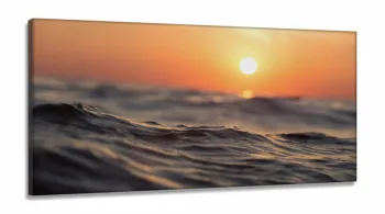 Quadro Mar Paisagem Pôr do Sol em Tecido Canvas 130x60