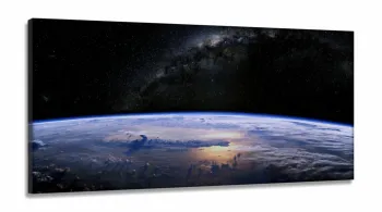 Quadro Paisagem Da Terra Vista Do Espaçoem Tecido Canvas 130x60