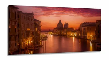 Quadro Veneza Paisagem Escritório em Tecido Canvas 130x60