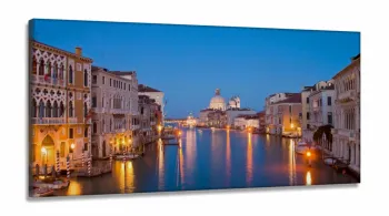 Quadro Veneza Paisagem Sala Escritorio em Tecido Canvas 130x60