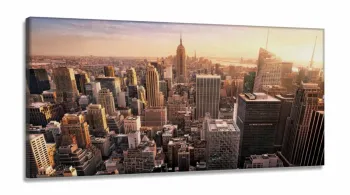 Quadros Decorativos Paisagem New York City Sala em tecido canvas 130x60