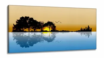 Quadros Decorativos Paisagem Violão Quarto em tecido canvas 130x60 m01