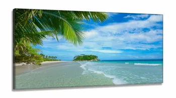 Quadros Decorativos Praia Ilha em tecido canvas 130x60