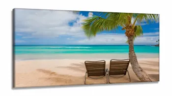 Quadros Decorativos Praia Viagem em tecido canvas 130x60