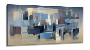Quadro Abstrato Pintura  em Tecido Canvas 130x60 cm