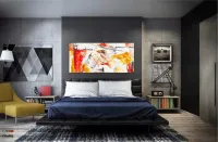 Quadro Abstrato Pintura Artistico em Tecido Canvas 130x60 cm - Foto 4