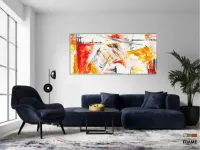 Quadro Abstrato Pintura Artistico em Tecido Canvas 130x60 cm - Foto 5