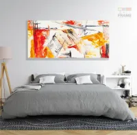 Quadro Abstrato Pintura Artistico em Tecido Canvas 130x60 cm - Foto 6
