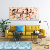 Quadro Artistico Abstrato Pintura 192 em Tecido Canvas 130x60 cm - Foto 7