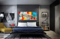 Quadro Decorativo Abstrato Moderno Pintura em Tecido Canvas 130x60 cm - Foto 4