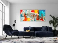 Quadro Decorativo Abstrato Moderno Pintura em Tecido Canvas 130x60 cm - Foto 5