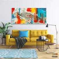 Quadro Decorativo Abstrato Moderno Pintura em Tecido Canvas 130x60 cm - Foto 7