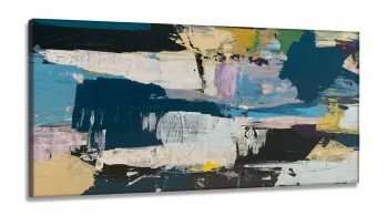 Quadro Decorativo Abstrato Pintura Artistica em Tecido Canvas 130x60 cm