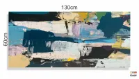 Quadro Decorativo Abstrato Pintura Artistica em Tecido Canvas 130x60 cm - Foto 3