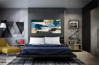 Quadro Decorativo Abstrato Pintura Artistica em Tecido Canvas 130x60 cm - Foto 4