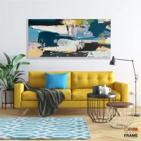 Quadro Decorativo Abstrato Pintura Artistica em Tecido Canvas 130x60 cm - Foto 7