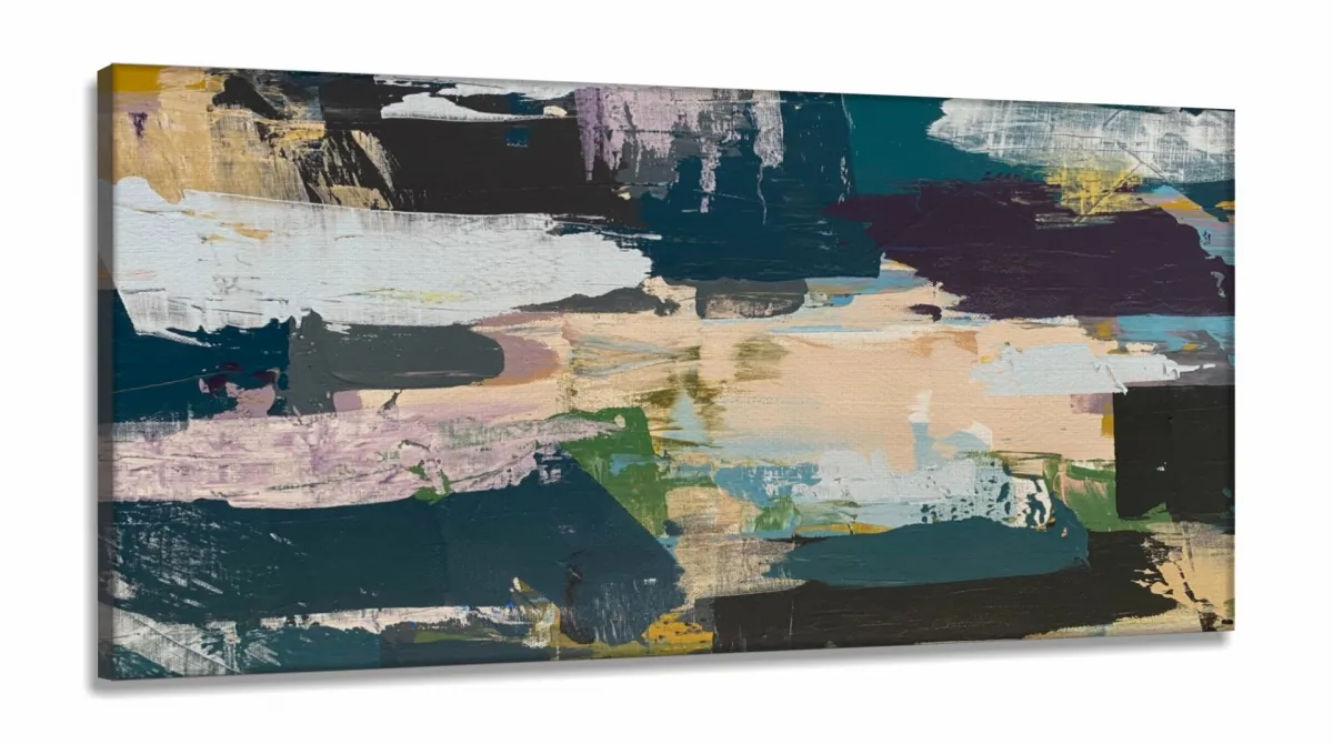 Quadro Decorativo Abstrato Pintura em Tecido Canvas 130x60 cm Imagem