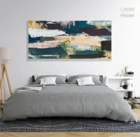 Quadro Decorativo Abstrato Pintura em Tecido Canvas 130x60 cm - Foto 6