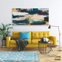 Quadro Decorativo Abstrato Pintura em Tecido Canvas 130x60 cm - Foto 7