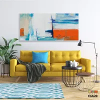 Quadro Decorativo Abstrato Pintura Moderno em Tecido Canvas 130x60 cm - Foto 7