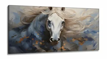Quadro Decorativo Cavalo Pintura em Tecido Canvas 130x60 cm