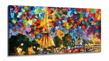 Quadro Decorativo estilo Pintura a óleo Torre em Tecido Canvas 130x60