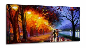 Quadro Decorativo Estilo Pintura Colorida em Tecido Canvas 130x60 cm