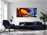 Quadro Decorativo Estilo Pintura Colorida em Tecido Canvas 130x60 cm - Foto 5