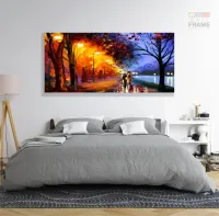 Quadro Decorativo Estilo Pintura Colorida em Tecido Canvas 130x60 cm - Foto 6