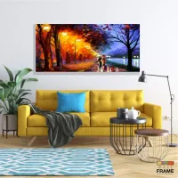 Quadro Decorativo Estilo Pintura Colorida em Tecido Canvas 130x60 cm - Foto 7