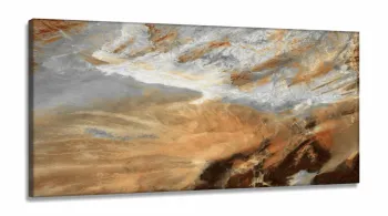 Quadro Decorativo Marrom Textura Pintura em Tecido Canvas 130x60 cm