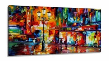 Quadro Decorativo Moderno Pintura Colorido  em Tecido Canvas 130x60 cm