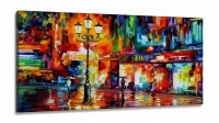 Quadro Decorativo Moderno Pintura Colorido  em Tecido Canvas 130x60 cm