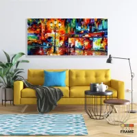 Quadro Decorativo Moderno Pintura Colorido  em Tecido Canvas 130x60 cm - Foto 7