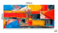 Quadro Decorativo Pintura Abstrata Desing em Tecido Canvas 130x60 cm - Foto 3
