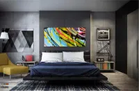 Quadro Decorativo Pintura Abstrata em Tecido Canvas 130x60 cm - Foto 4