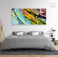 Quadro Decorativo Pintura Abstrata em Tecido Canvas 130x60 cm - Foto 6