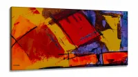 Quadro Decorativo Pintura Abstrata Sala Quarto em Tecido Canvas 130x60 cm