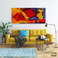 Quadro Decorativo Pintura Abstrata Sala Quarto em Tecido Canvas 130x60 cm - Foto 7