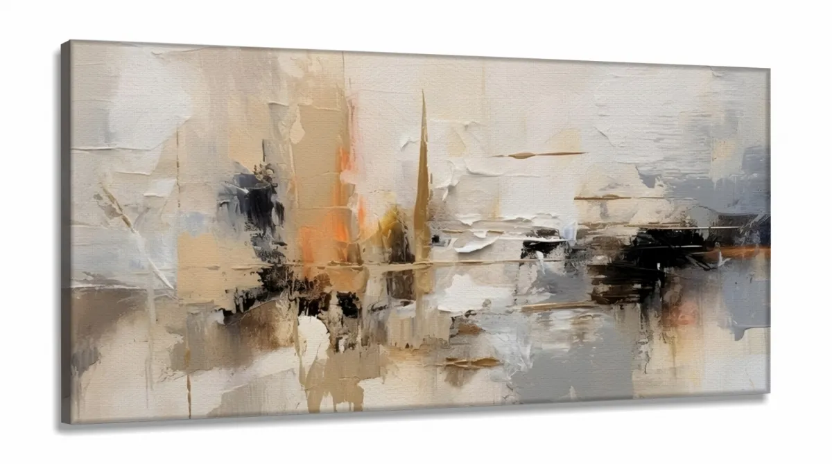 Quadro Decorativo Pintura Artistica Moderna em Tecido Canvas 130x60 cm Imagem