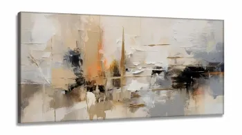 Quadro Decorativo Pintura Artistica Moderna em Tecido Canvas 130x60 cm