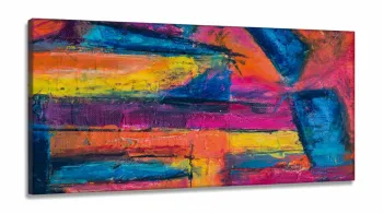 Quadro Decorativo Pintura Artistica Tons Lilas em Tecido Canvas 130x60 cm