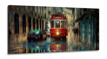 Quadro Decorativo Pintura Bonde em Tecido Canvas 130x60