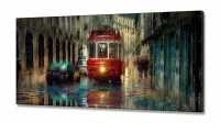 Quadro Decorativo Pintura Bonde em Tecido Canvas 130x60 - Foto 2