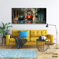 Quadro Decorativo Pintura Bonde em Tecido Canvas 130x60 - Foto 7