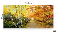 Quadro Decorativo Pintura Caminho No Outono em Tecido Canvas 130x60 - Foto 3