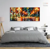 Quadro Decorativo Pintura Color em Tecido Canvas 130x60 - Foto 6