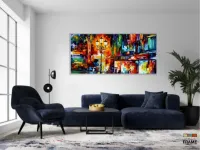 Quadro Decorativo Pintura Colorida para Hall em Tecido Canvas 130x60 - Foto 5